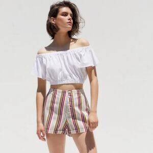 Urban Outfitters Womens Molly Striped Button Fly Shorts size 2